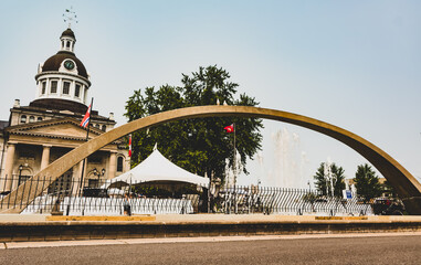 Landscape photograph taken at the downtown harbourfront in Kingston, Ontario Canada during a sunny late summer afternoon.