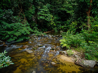 sunset and waterfall