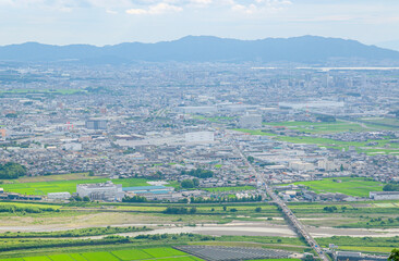 滋賀県の三上山からの眺め