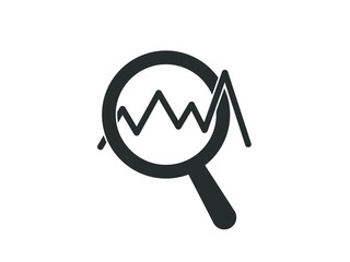 Data analysis  icon. Data icon. Analytics vector illustration. Stock chart vector design. 