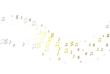 Light Yellow, Orange vector pattern with music elements.