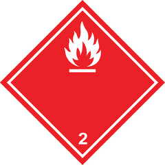 Flammable transport hazard sign and symbol