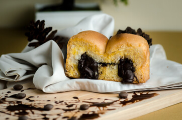 Chocolate Bread on a wooden cutting board