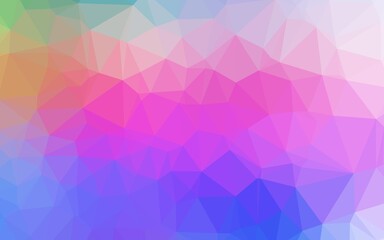 Light Multicolor, Rainbow vector abstract mosaic background. Shining illustration, which consist of triangles. Template for your brand book.