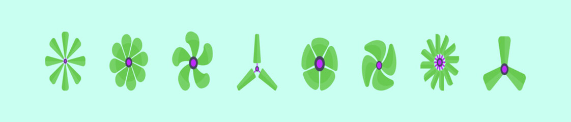 fan icons. vector illustratio. isolated on blue background