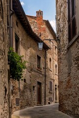 Die Altstadt von Anghiari in der Toskana in Italien 