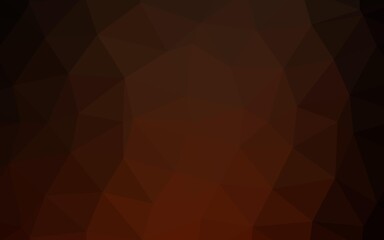 Dark Orange vector triangle mosaic cover. Triangular geometric sample with gradient.  Brand new style for your business design.