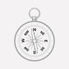 Fototapeta na wymiar Compass icon line element. Vector illustration of compass icon line isolated on clean background for your web mobile app logo design.
