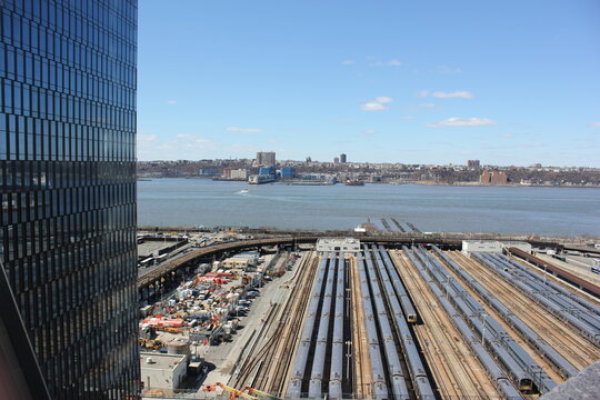 Subway Car Depot Overlooking The Hudson