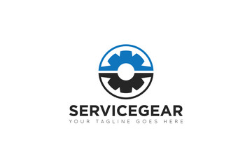 modern gear service logo, icon, symbol, vector illustration