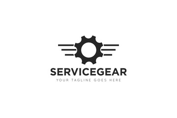 modern gear service logo, icon, symbol, vector illustration