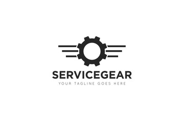 modern gear service logo, icon, symbol, vector illustration