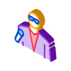 singer profession icon vector. isometric singer profession sign. color isolated symbol illustration