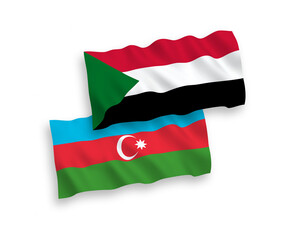 Flags of Azerbaijan and Sudan on a white background
