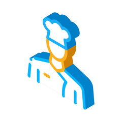 cook chief profession icon vector. isometric cook chief profession sign. color isolated symbol illustration