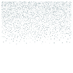 Silver glitter background, metal christmas confetti falling. light magic shining Flying glitter dots, sparkle particles vector border backdrop. shimmer shiny halftone