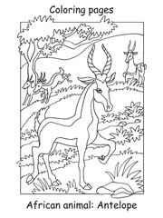Coloring antelope vector