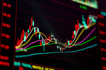 Stock market securities trading data background