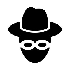 cyber security concept, hacker man with hat, silhouette style