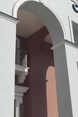 facade of a building with columns