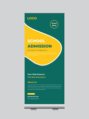 Admission stand banner post template for school, college, university, coaching center vector template design