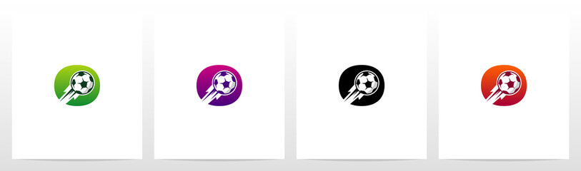Soccer Ball On Letter Logo Design O