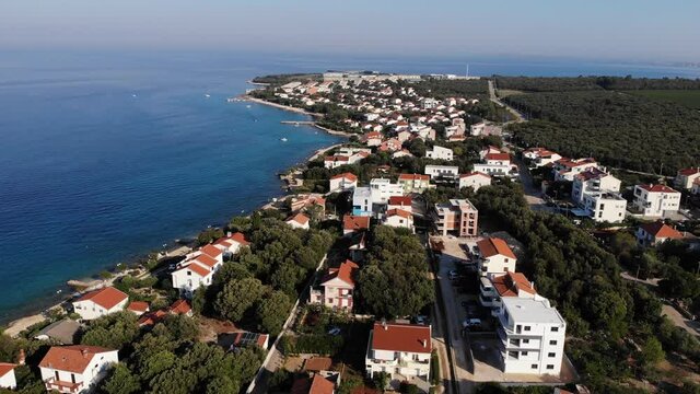 Aerial view on coastline in Petrcane near Zadar, Croatia, Europe