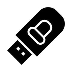 usb drive icon, silhouette style