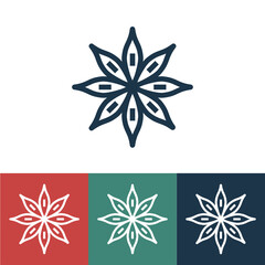 Fototapeta na wymiar Linear vector icon with cinnamon flower