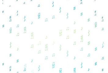 Light Blue, Yellow vector pattern with music elements.