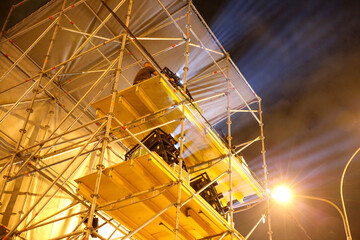 Fototapeta premium stand with equipment for a street concert