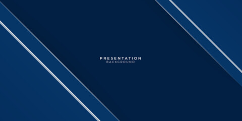Blue abstract presentation background with white triangles lines