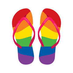 LGBT symbols. Beach slippers, icon. Vector illustration on a white background.
