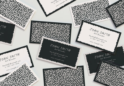 Creative Business Card Layout with Pattern Background