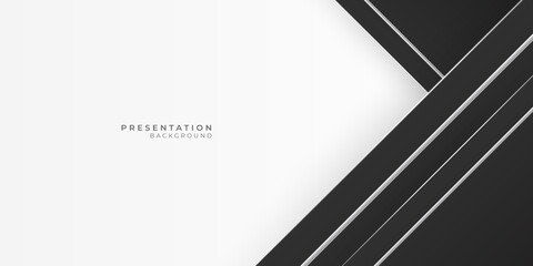 Black white abstract presentation background with triangles shapes dan blank copy space