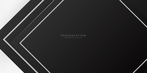Black white abstract presentation background with triangles shapes dan blank copy space