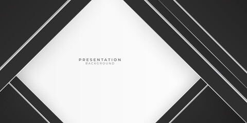 Black white abstract presentation background with triangles shapes dan blank copy space