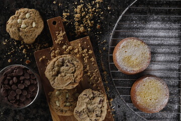 cookies and cake with levain