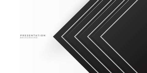 Black white arrow abstract presentation background with business and corporate concept