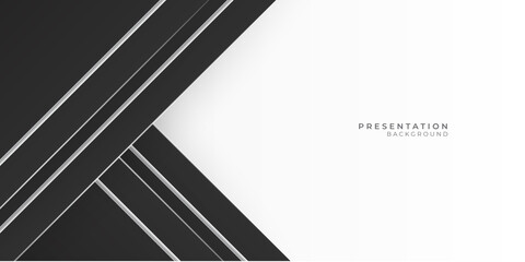 Black white arrow abstract presentation background with business and corporate concept