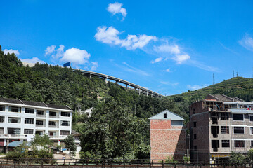 Chinese rural village on a sunny day