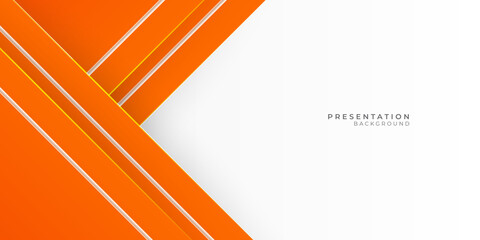 Template of white vector slides for presentations and reports with orange rectangles and squares.