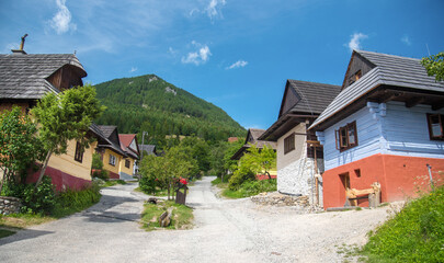 Fototapeta na wymiar Traditional village in Slovakia - Vlkolinec. Cultural heritage. UNESCO