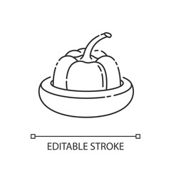 Reusable food saver linear icon. Zero waste lifestyle, responsible consumption thin line customizable illustration. Contour symbol. Vector isolated outline drawing. Editable stroke
