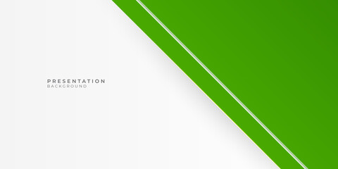 Modern simple green white abstract presentation background with green lines frame border