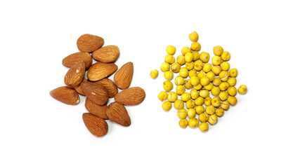 Afghani Chickpeas & Almonds Isolated on White Background