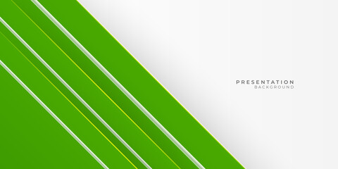 Abstract green white eco arrows presentation background