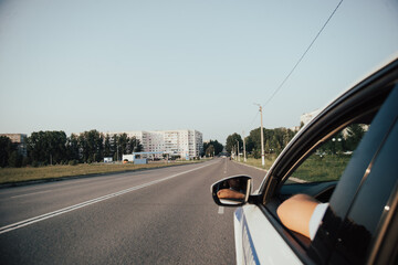 car driving on road