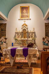 Fototapeta na wymiar Nuestra Senora de Los Remedios Catholic Church Inside and Altar 