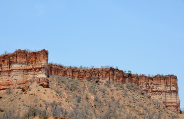 Fototapeta na wymiar The dramatic Chilojo Cliff range in Gonarezhou National Park, Zimbabwe